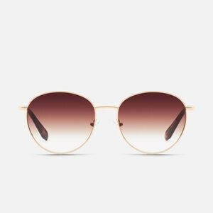 Quay Australia Loop Me in Sunglasses Gold/Brown Fade